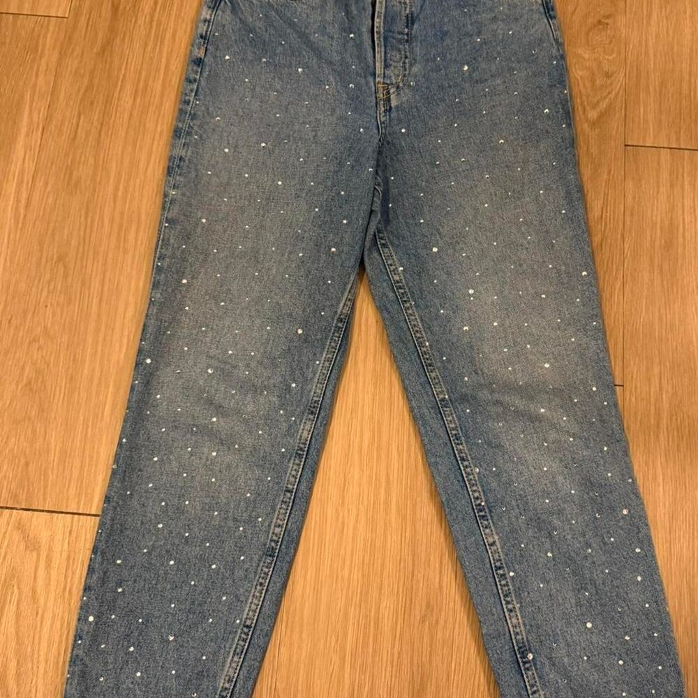 Hm high waisted wide leg blue denim